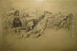 Arabische Krijgers Te Paard. by Gustave Flasschoen