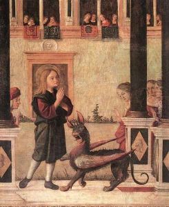 The Daughter of of Emperor Gordian is Exorcised by St Triphun (detail) 1507 by Vittore Carpaccio