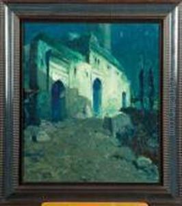 Coin De Fez Anime Au Clair De Lune by Gustave Flasschoen