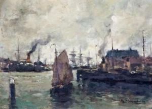 Le Port D'amsterdam by Gustave Flasschoen