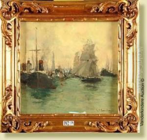 Vue De Port by Gustave Flasschoen