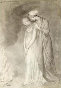 Study Of Two Woman Grieving by John Flaxman
