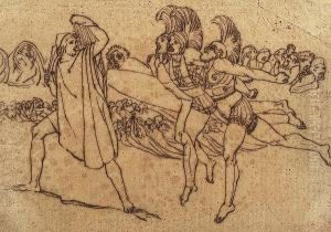 Ulysses Terrified By The Ghosts: Venus Presenting Helen To Paris, A Pair by John Flaxman