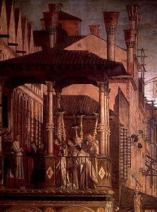 The Miracle of the Relic of the True Cross on the Rialto Bridge (detail) by Vittore Carpaccio