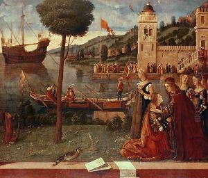 St.Ursula taking leave of her father, c.1500