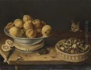 Lemons In A Bowl Standing On A Cheesebox