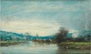 La Seine Aux Environs De La Roche-guyon by Camille Flers