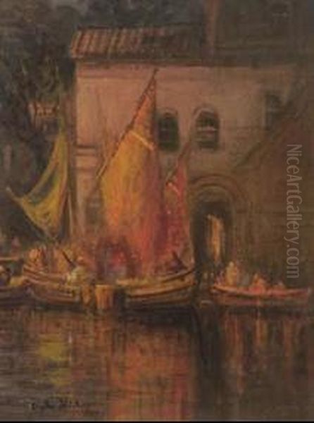 North African Port With Dhows - view 1