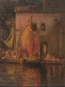 North African Port With Dhows by Blythe Fletcher