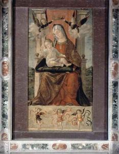 Virgin and Child Enthroned with Five Angels by Vittore Carpaccio