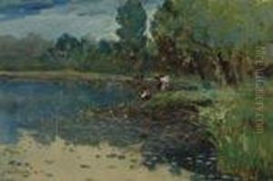 Child At Lakes Edge