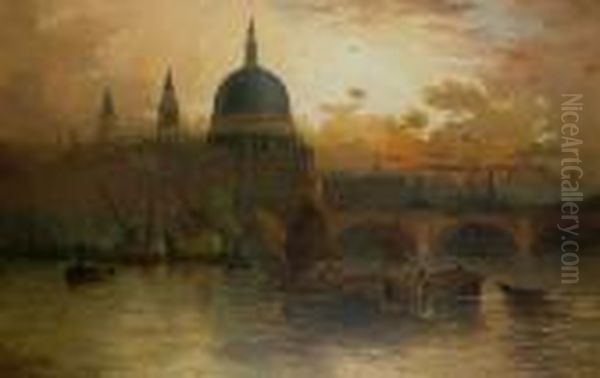 St Paul's From The Thames At Sunset - view 1
