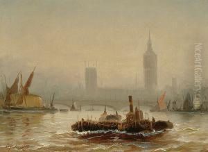 Thames Views Of The Houses Of Parliament; And Of Greenwich by Edwin Fletcher
