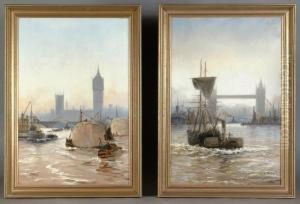 One Depicting A Paddle-steamtug Towing