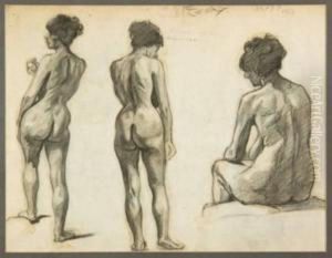 Nude Studies by Albert Francois Fleury