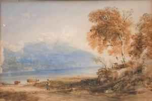 Deux Jeunes Bretonnes Devant La Mer by Fanny-Laurent Fleury