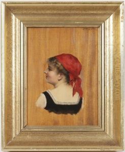 Portrait Au Noeud Rose by Fanny-Laurent Fleury