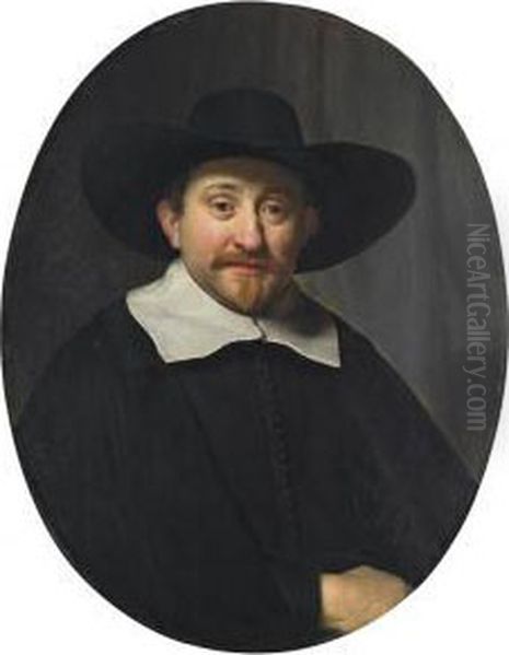 Portrait Of A Man, Half-length, In A Broad-brimmed Hat - view 1