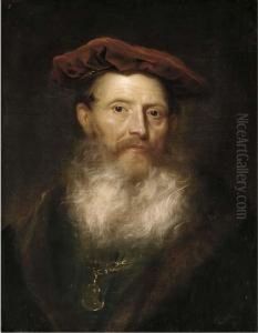 Portrait Of A Bearded Man, Bust-length, In A Fur-trimmed Black Coat And A Velvet Cap Portrait Of A Bearded Man, Bust-length, In A Fur-trimmed Black Coat And A Velvet Cap