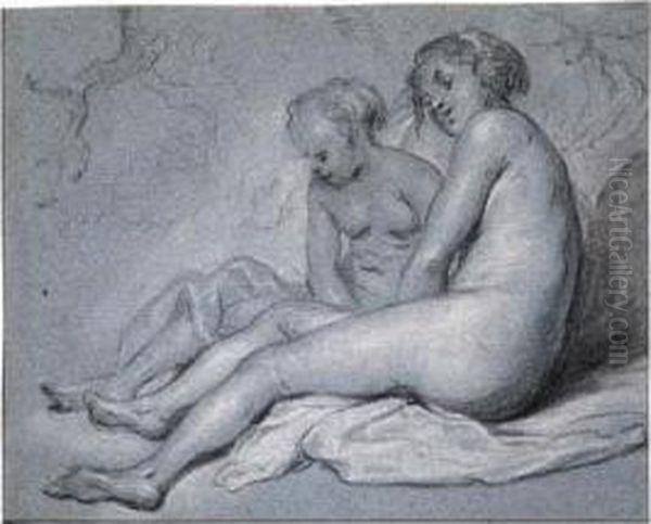 Study Of Two Female Seated Nudes - view 1