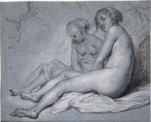 Study Of Two Female Seated Nudes by Govert Teunisz. Flinck