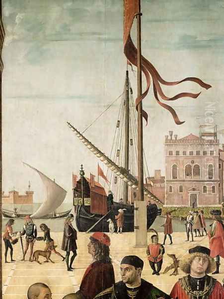 The Arrival of the English Ambassadors at the Court of Brittany, from the Legend of Saint Ursula (detail by Vittore Carpaccio