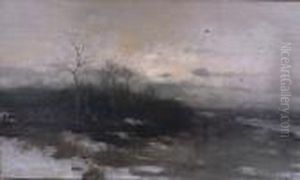 Auf Dem Heimweg In Winterlicher Landschaft thumbnail