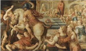 The Expulsion Of Heliodorus by Frans Floris