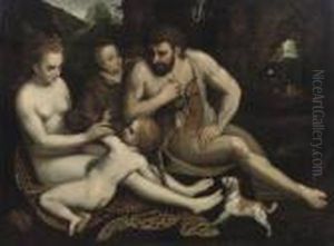 Adam And Eve With Cain And Abel by Frans Floris