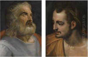 Portrait Of A Bearded Man, Head And Shoulders by Frans Floris