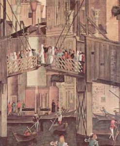 The miracle of the holy cross Reliquie, detail 1 by Vittore Carpaccio