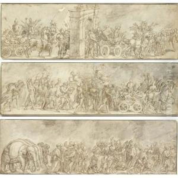 Three Scenes Of Triumphal Processions - view 1