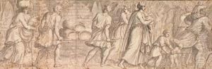 Procession With Men, Women And Children<</b>