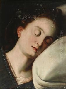 Jeune Femme Endormie by Frans Floris