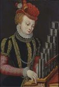 A Lady At An Organ by Frans Floris