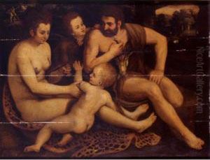 Adam And Eve With Cain And Abel by Frans Floris