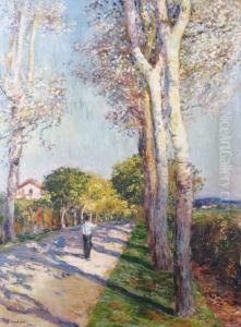 Route Bordee D'arbres Au Pays Basque by Louis Floutier