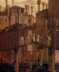 The Healing of the Madman (detail) by Vittore Carpaccio