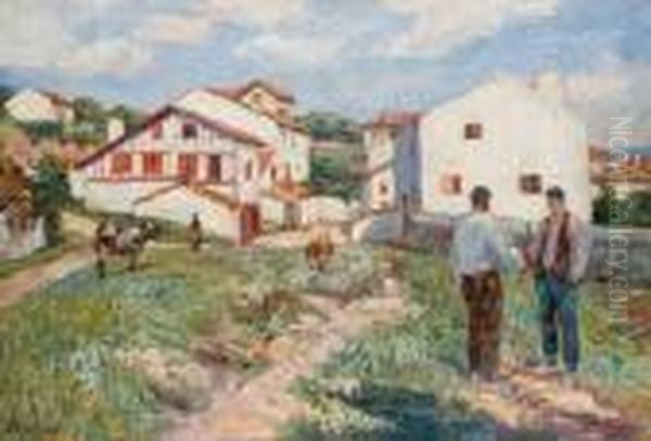 Farmers In A Summer Landscape - view 1