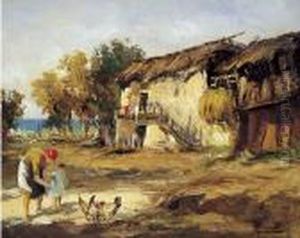 Contadina Con Bambina by Ruggero Focardi
