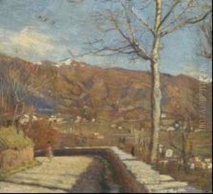 Strada Di Campagna Con Figura by Ruggero Focardi
