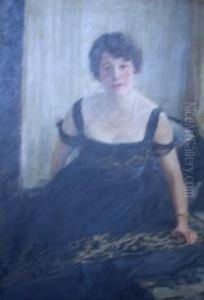 Three Quarter Length Portrait Of A Lady by David Foggie
