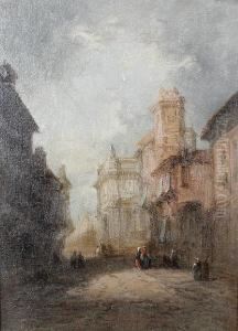 Continental Town Scenes, A Pair