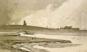 Blakeney Church and Wiveton Hall, 1818 by John Sell Cotman