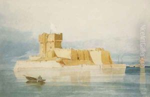 Fort St. Marcouf, near Quineville, in the Rade de la Hougue, Normandy, 1820 by John Sell Cotman