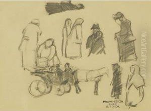 Lotto Di 2 Disegni A Matita, Cm. 20x28 Ciascuno. Provenienza Eredi Fonda.