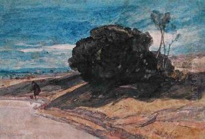 An Angler on a River Bank near a Clump of Trees by John Sell Cotman