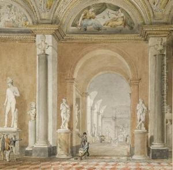 L'ancienne Salle De L'apollon Du Belvedere Au Louvre - view 1