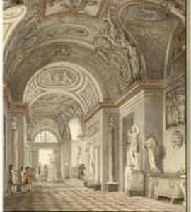 Vue De L'interieur Du Musee Napoleon by Pierre Francois L. Fontaine