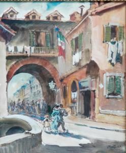 Vecchia Milano La Pusterla Di Sant'ambrogio Nel 1849 by Daniele Fontana